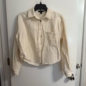 Cream Corduroy Button-Up Shirt NWOT